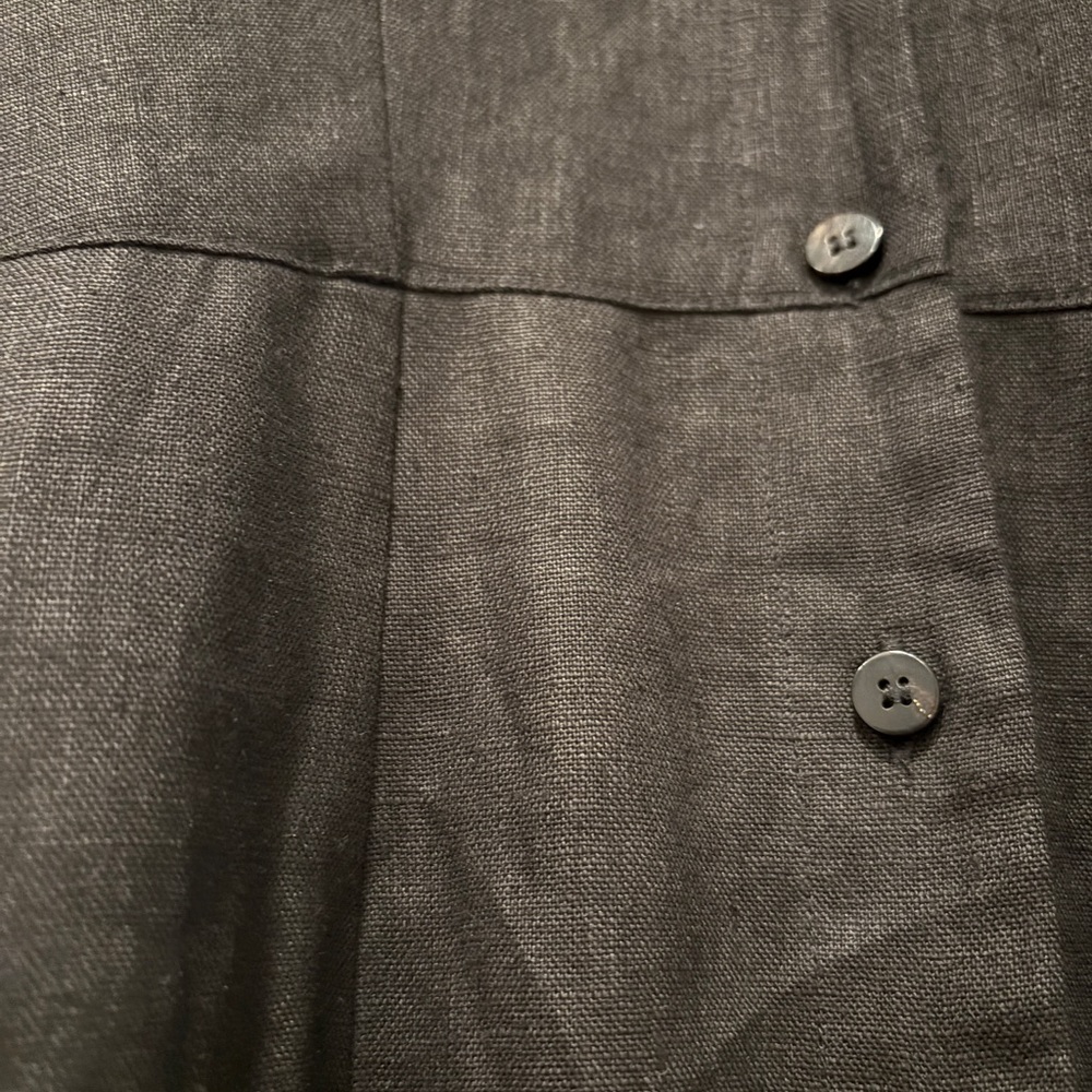 Hevron linen Black Button-Down Dress - Picture 5 of 5